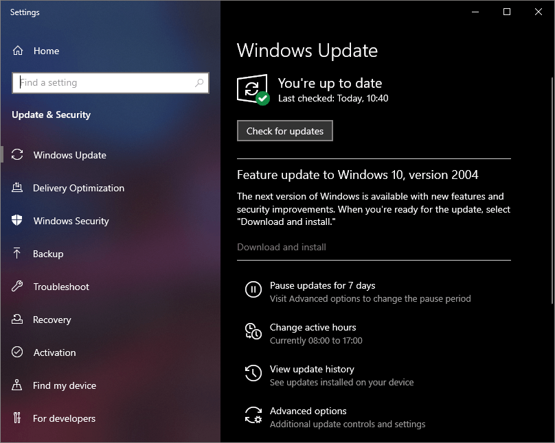 Run Windows Update