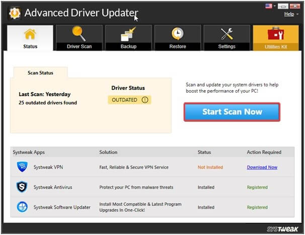 Advanced Driver Updater Update Driver